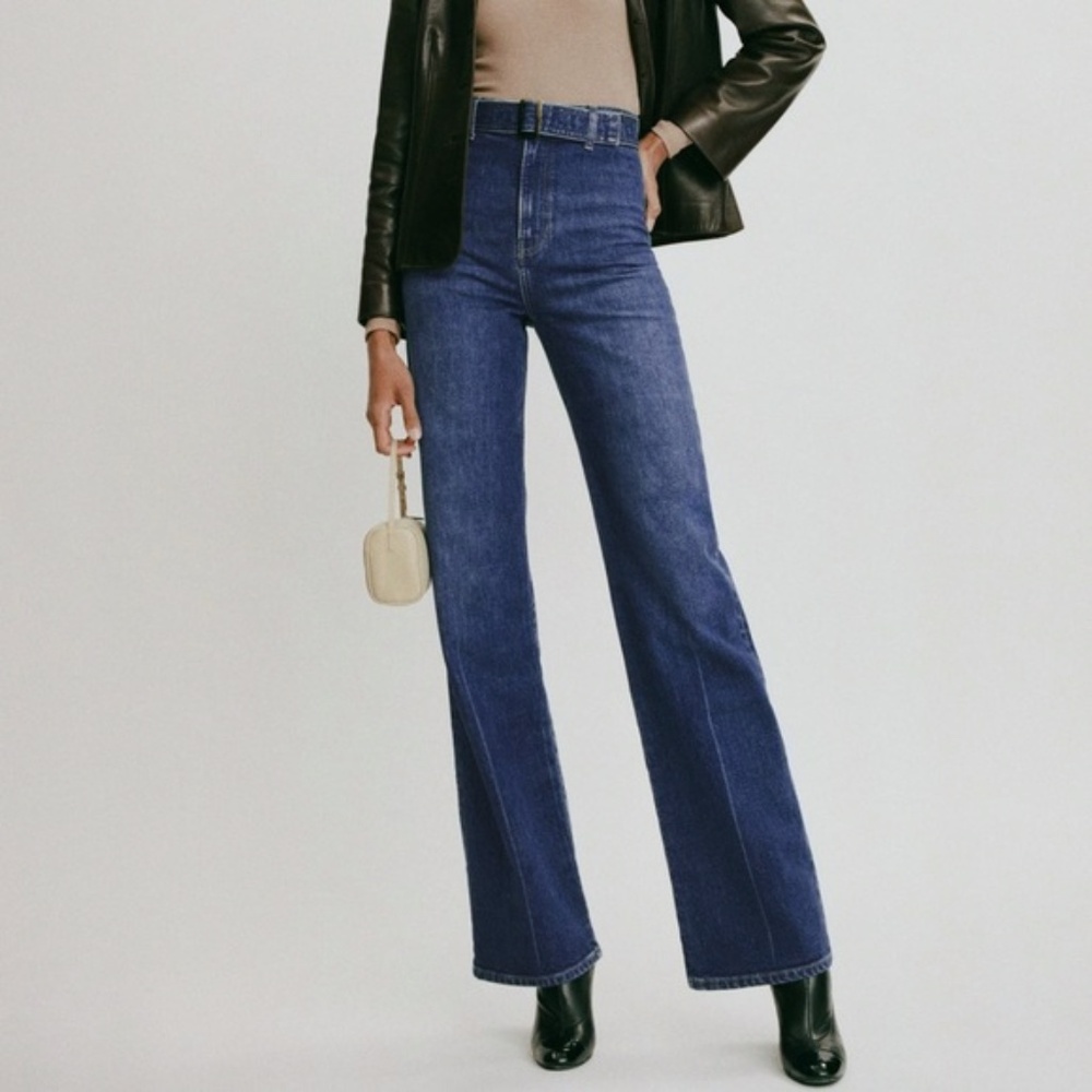 Reformation Amelie High Rise Wide Leg Jeans Salinas Wash Size 28